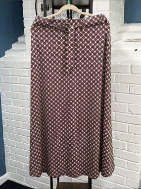 NY Collection Pink and Black Geometric Maxi Skirt
